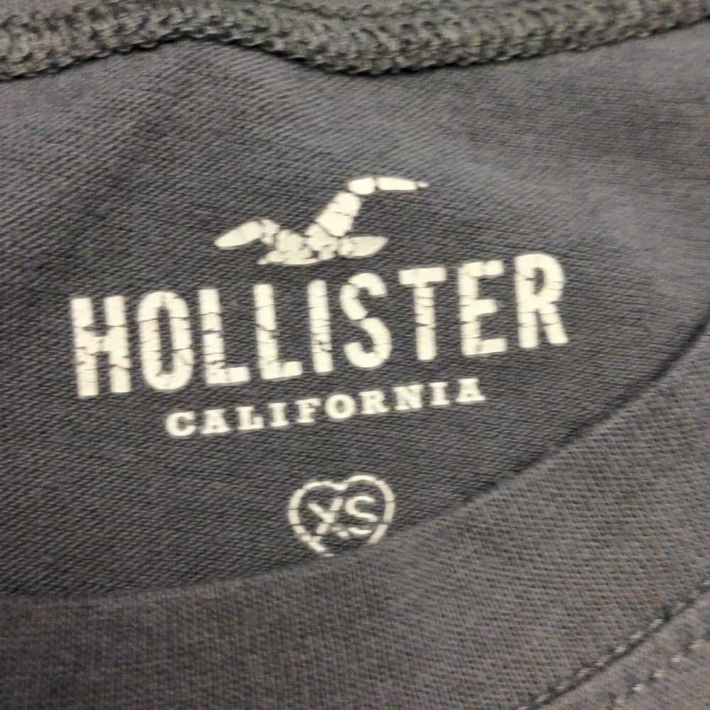 Hollister California Rose Graphic Crop Tee XS Charcoal Gray Juniors XS - Picture 2 of 7